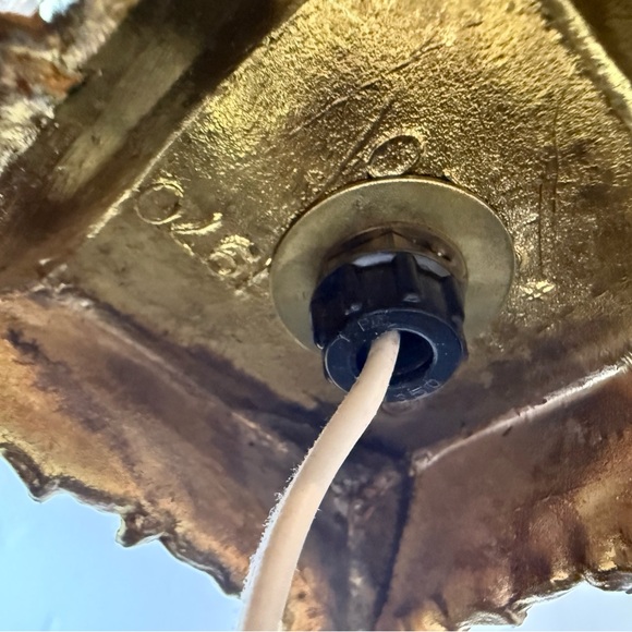 VINTAGE BOHEMIA GLASS CRYSTALS, BRASS/MARBLE BOUDOIR LAMP ~12”H USA MADE - Picture 13 of 16